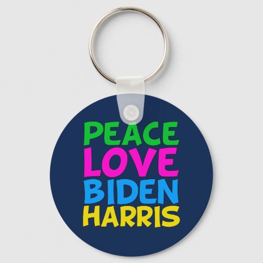 Peace Love Biden Harris Sleutelhanger (Voorkant)