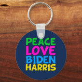 Peace Love Biden Harris Sleutelhanger (Voorkant)
