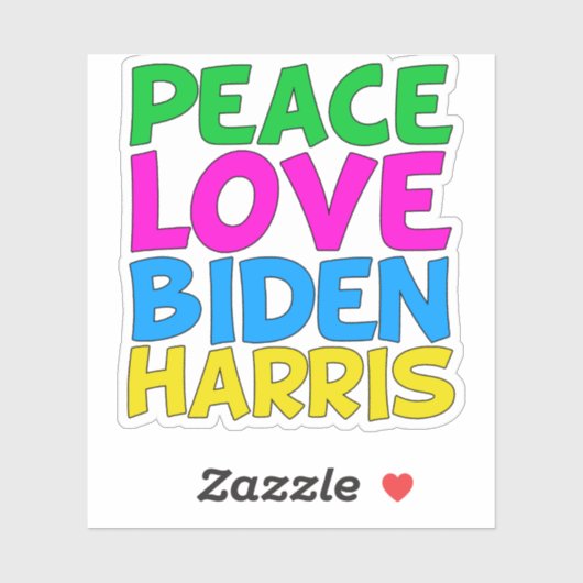 Peace Love Biden Harris Sticker (Vel)