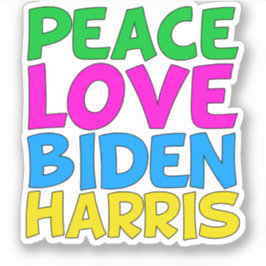 Peace Love Biden Harris Sticker