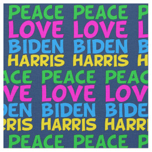 Peace Love Biden Harris Stof