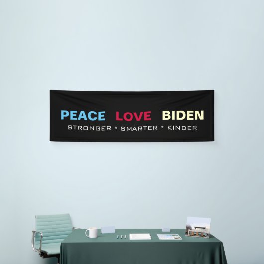 PEACE LOVE BIDEN Stronger Smarter Kinder Spandoek (Beurs)