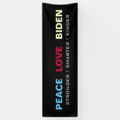 PEACE LOVE BIDEN Stronger Smarter Kinder Spandoek (Verticaal)