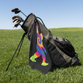 Peace Love Bigfoot - Bigfoot Lovers Golfhanddoek (Groen)