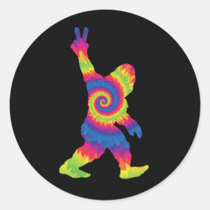 Peace Love Bigfoot - Bigfoot Lovers Ronde Sticker
