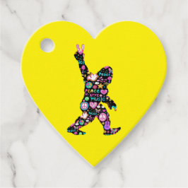 Peace Love Bigfoot Hippie Funny Bigfoot Lover Bedankjes Labels