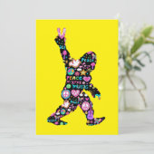 Peace Love Bigfoot Hippie Funny Bigfoot Lover Bedankkaart (Staand voorkant)