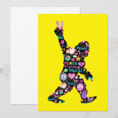 Peace Love Bigfoot Hippie Funny Bigfoot Lover Bedankkaart (Voorkant / Achterkant)