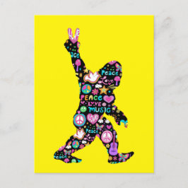 Peace Love Bigfoot Hippie Funny Bigfoot Lover Briefkaart