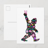 Peace Love Bigfoot Hippie Funny Bigfoot Lover Briefkaart (Voorkant / Achterkant)