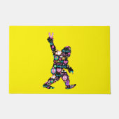 Peace Love Bigfoot Hippie Funny Bigfoot Lover Deurmat (Voorkant)