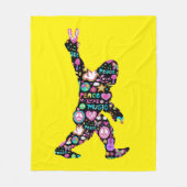 Peace Love Bigfoot Hippie Funny Bigfoot Lover Fleece Deken (Voorkant)