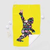 Peace Love Bigfoot Hippie Funny Bigfoot Lover Golfhanddoek (Insitu)