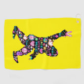 Peace Love Bigfoot Hippie Funny Bigfoot Lover Golfhanddoek (Horizontaal)