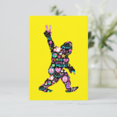 Peace Love Bigfoot Hippie Funny Bigfoot Lover Informatiekaartje (Staand voorkant)