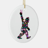 Peace Love Bigfoot Hippie Funny Bigfoot Lover Keramisch Ornament (Rechts)