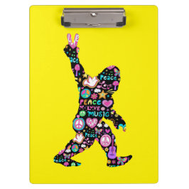 Peace Love Bigfoot Hippie Funny Bigfoot Lover Klembord