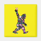 Peace Love Bigfoot Hippie Funny Bigfoot Lover Magneet (Voorkant)
