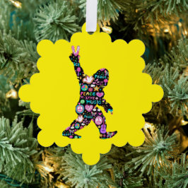 Peace Love Bigfoot Hippie Funny Bigfoot Lover Ornament Kaart