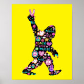 Peace Love Bigfoot Hippie Funny Bigfoot Lover Poster (Voorkant)