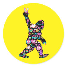 Peace Love Bigfoot Hippie Funny Bigfoot Lover