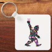 Peace Love Bigfoot Hippie Funny Bigfoot Lover Sleutelhanger (Voorkant)