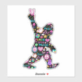 Peace Love Bigfoot Hippie Funny Bigfoot Lover Sticker (Vel)