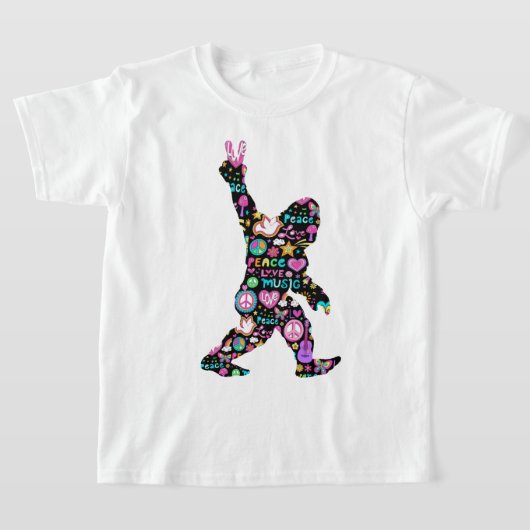 Peace Love Bigfoot Hippie Funny Bigfoot Lover T-shirt (Laagn)