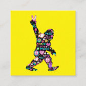 Peace Love Bigfoot Hippie Funny Bigfoot Lover Vierkante Visitekaartje (Voorkant)