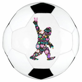 Peace Love Bigfoot Hippie Funny Bigfoot Lover Voetbal