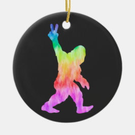 Peace Love Bigfoot Keramisch Ornament