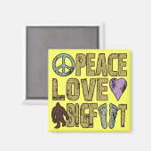 Peace Love Bigfoot Magneet (Voorkant / Achterkant)