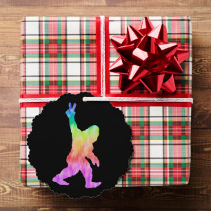 Peace Love Bigfoot Ornament Kaart