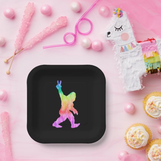 Peace Love Bigfoot Papieren Bordje (Feest)