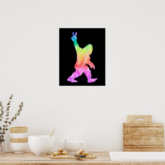 Peace Love Bigfoot Poster (Keuken)