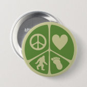 Peace Love Bigfoot Ronde Button 7,6 Cm (Voorkant /achterkant)