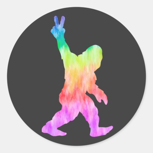 Peace Love Bigfoot Ronde Sticker (Voorkant)