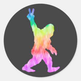 Peace Love Bigfoot Ronde Sticker