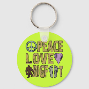 Peace Love Bigfoot Sleutelhanger