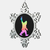 Peace Love Bigfoot Tin Sneeuwvlok Ornament (Rechts)