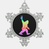 Peace Love Bigfoot Tin Sneeuwvlok Ornament (Voorkant)