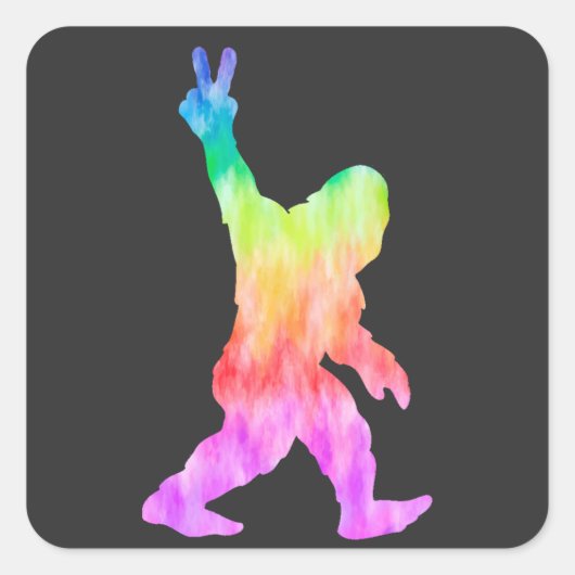 Peace Love Bigfoot Vierkante Sticker (Voorkant)