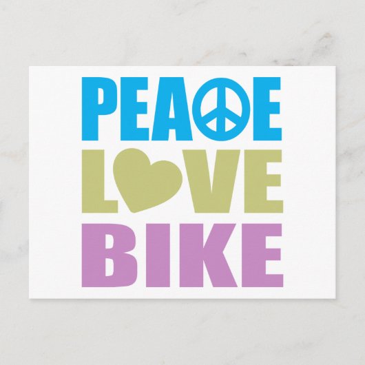 Peace Love Bike Briefkaart (Voorkant)