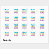 Peace Love Bike Ronde Sticker (Vel)