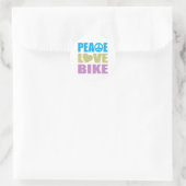 Peace Love Bike Ronde Sticker (Tas)