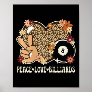 Peace Love Biljart Lover Leopard Print Girl Schatt