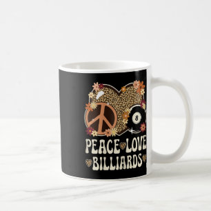 Peace Love Biljart Lover Leopard Print Girl Schatt Koffiemok