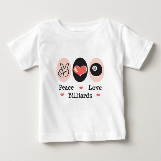 Peace Love Billiards Baby T-shirt (Voorkant)