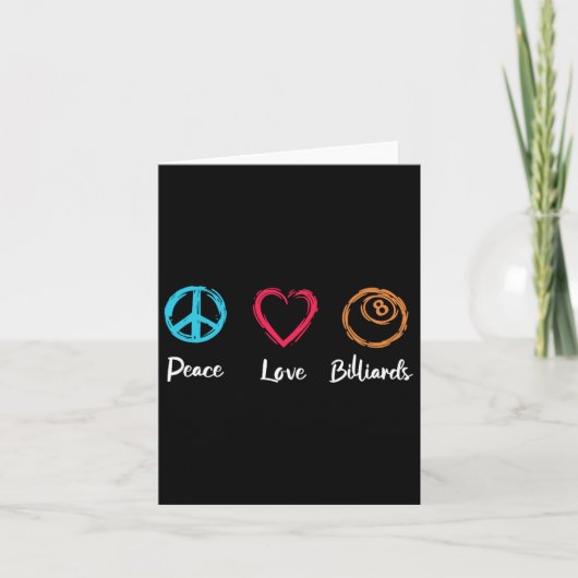 Peace Love Billiards Kaart (Voorkant)