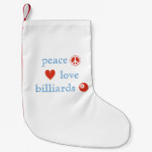 Peace Love Billiards Kleine Kerstsok (Voorkant)